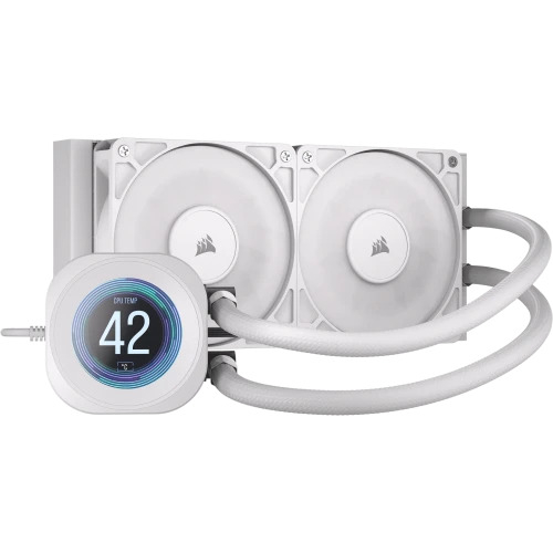 Corsair Nautilus 240 RS LCD Procesador Sistema de refrigeración líquida todo en uno 12 cm Blanco 1 pieza(s)