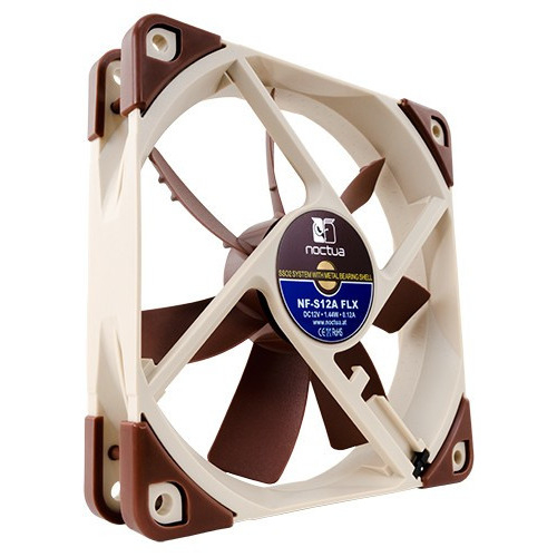 NOCTUA VENTILADOR CAJA NF-S12A-FLX, 120MM FAN, 120X120X25MM, 12V, 1200RPM/900RPM/700RPM, 17,8 DB(A), 107,5 M3/H, 1,19 MM H2O, 3 PINES - Imagen 2