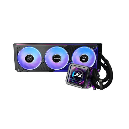 SISTEMA DE REFRIGERACION ASROCK PARA CPU PHANTOM GAMING 360 LCD,1851/1700/AM5/AM4,3X120MM,ARGB,IPS LCD,NEGRO - Imagen 2